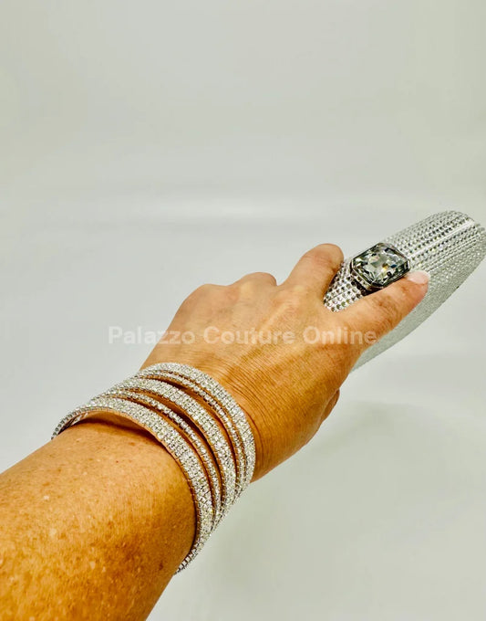 Celestial Swirls Crystal Bracelet (Silver) Silver Accessories