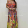 Celina Marble Neon Dream Maxi Dress front view showing full-length maxi silhouette