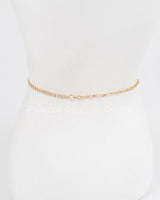 CG Logo Rhinestone Dainty Chain Belt (Gold) - Palazzo Couture Online