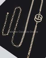CG Logo Rhinestone Dainty Chain Belt (Gold) - Palazzo Couture Online
