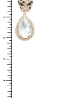 Cheetah with Teardrop Crystal Dangle Earring - elegant piece by Palazzo Couture