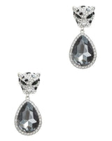 Cheetah with Teardrop Crystal Dangle Earring for women - fashion jewelry by Palazzo Couture