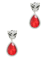 Cheetah with Teardrop Crystal Dangle Earring - Palazzo Couture Online