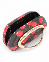 Cherry Luxe Iconic Box Clutch - Black Cherry Print - Palazzo Couture Online