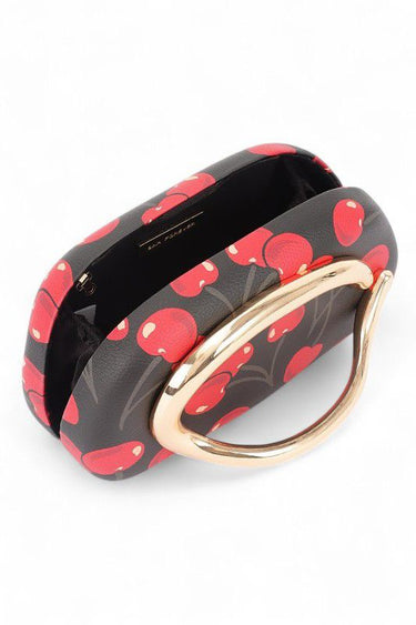 Cherry Luxe Iconic Box Clutch - Black Cherry Print - Palazzo Couture Online