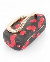 Cherry Luxe Iconic Box Clutch - Black Cherry Print - Palazzo Couture Online