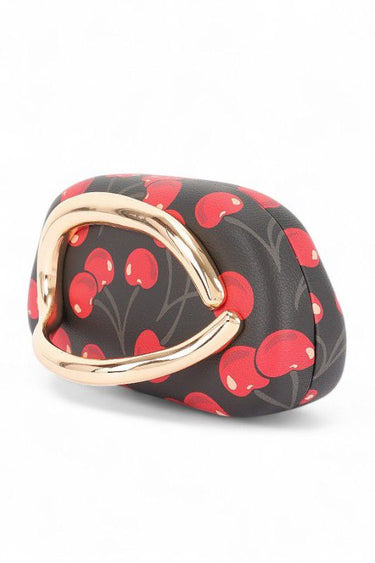 Cherry Luxe Iconic Box Clutch - Black Cherry Print - Palazzo Couture Online