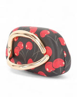 Cherry Luxe Iconic Box Clutch - Black - women's handbag