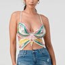 Chic Butterfly Top (white Multi) for women - top by Palazzo Couture