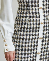 Chic Commander Mini Dress (White/Black) - Palazzo Couture Online