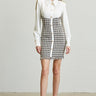 Chic Commander Mini Dress (White/Black) - Palazzo Couture Online