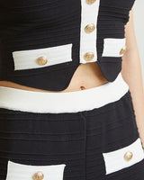 Chic Contrast - Trim Two - Piece Pant Set - Palazzo Couture Online