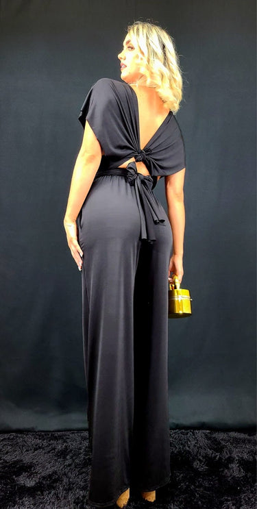 Chic Convertible Self Tie Jumpsuit (Black) - Palazzo Couture Online