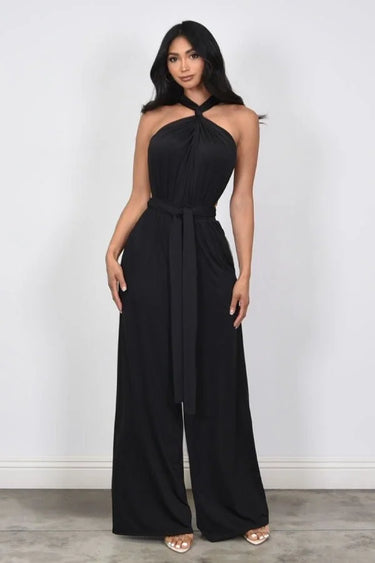Chic Convertible Self Tie Jumpsuit (Fuchsia) - women's fashion jumpsuit for every occasion