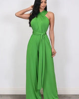 Chic Convertible Self Tie Jumpsuit (Green) - women's fashion jumpsuit for every occasion