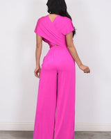 Chic Convertible Self Tie Jumpsuit (Fuchsia) - Palazzo Couture Online