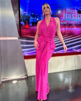 Chic Convertible Self Tie Jumpsuit (Fuchsia) - Palazzo Couture Online