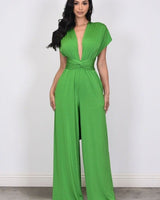 Chic Convertible Self Tie Jumpsuit (Green) - Palazzo Couture Online