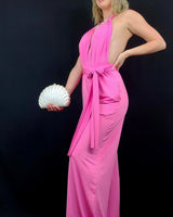 Chic Convertible Self Tie Jumpsuit (Candy Pink) - women's one-piece outfit for going out