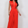 Chic Convertible Self Tie Jumpsuit (Red) - Palazzo Couture Online