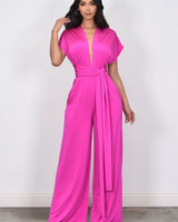 Chic Convertible Self Tie Jumpsuit (Royal Blue) - Palazzo Couture Online