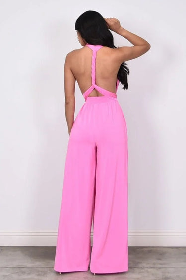 Chic Convertible Self Tie Jumpsuit (Candy Pink) - bold jumpsuit for women
