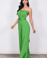 Chic Convertible Self Tie Jumpsuit (Green) - stunning jumpsuit by Palazzo Couture