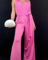Chic Convertible Self Tie Jumpsuit (Candy Pink) for women - stylish jumpsuit by Palazzo Couture