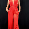 Chic Convertible Self Tie Jumpsuit (Red) for women - stylish jumpsuit by Palazzo Couture