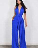 Chic Convertible Self Tie Jumpsuit (Royal Blue) for women - stylish jumpsuit by Palazzo Couture