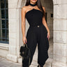 Chic Draped Pleated Pants - Black - Palazzo Couture Online