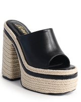 Chic Peak Espadrille Mules (Black) - Palazzo Couture Online