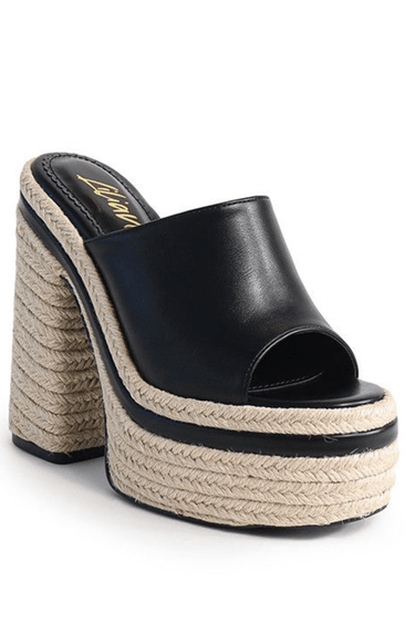 Chic Peak Espadrille Mules (Black) - Palazzo Couture Online