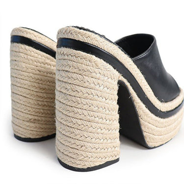 Chic Peak Espadrille Mules (Black) - Palazzo Couture Online