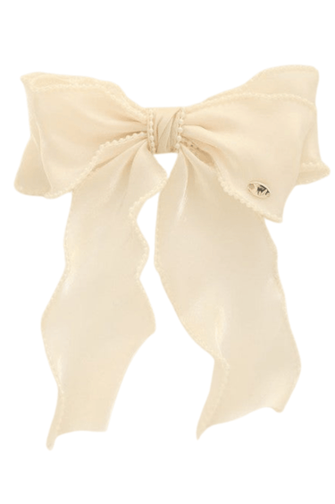 Chic Pearl - Trimmed Bow Barrette (beige) - Palazzo Couture Online