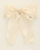 Chic Pearl - Trimmed Bow Barrette (beige) - Palazzo Couture Online