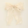 Chic Pearl - Trimmed Bow Barrette (beige) - Palazzo Couture Online