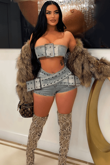 Chic Wrapped Up In You Short Set - Palazzo Couture Online