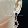 Classic Crystal Drop Evening Earrings (Blue) - Palazzo Couture Online