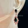 Classic Crystal Drop Evening Earrings (Green) - Palazzo Couture Online