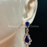Classic Crystal Drop Evening Earrings (Blue) for women - fashion jewelry by Palazzo Couture