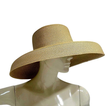 Classic Wide Brim Straw Hat Natural - front view