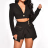 Classy and Chic Short Set (Black) - Palazzo Couture Online