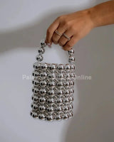 So Classy Silver Handbag with Removable Chain - women's evening clutch