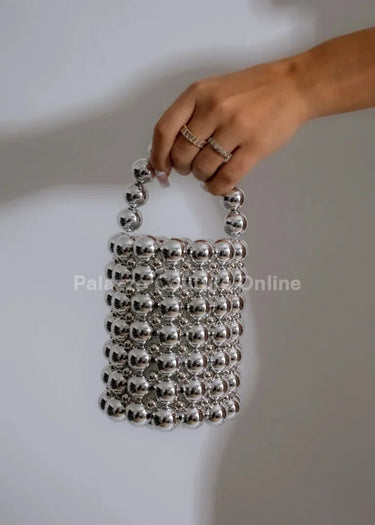 So Classy Silver Handbag with Removable Chain - women's evening clutch