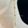 Clover And Studs Chain Dangle Earrings (Gold) - Palazzo Couture Online