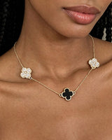 Multi Bejeweled Clover Charm Necklace | Palazzo Couture
