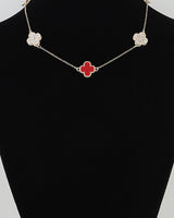Multi Bejeweled Clover Charm Necklace | Palazzo Couture