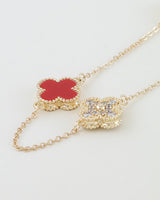 Multi Bejeweled Clover Charm Necklace | Palazzo Couture
