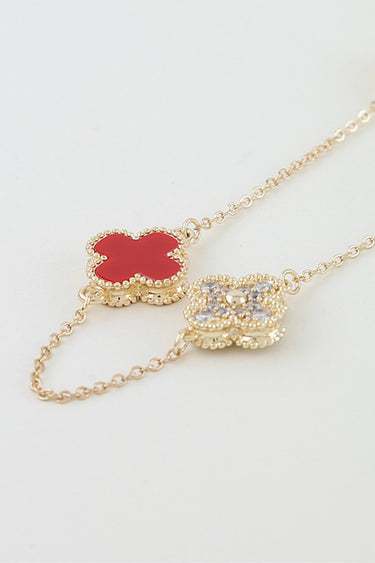 Multi Bejeweled Clover Charm Necklace | Palazzo Couture